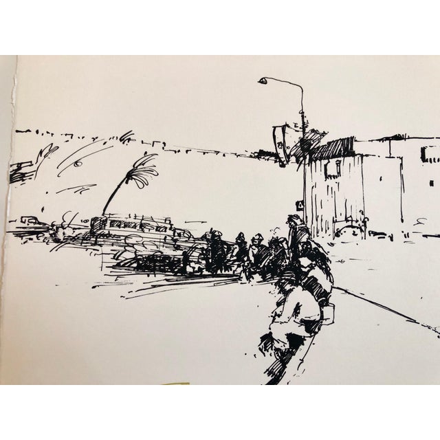 Ivan Schwebel, 1970s Jerusalem Street Scene Silkscreen Lithograph Ivan Schwebel Bezalel Artist, 1977 For Sale In Miami - Image 6 of 8