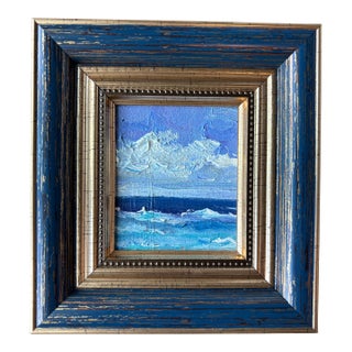 Vintage Oil Seascape, Framed For Sale