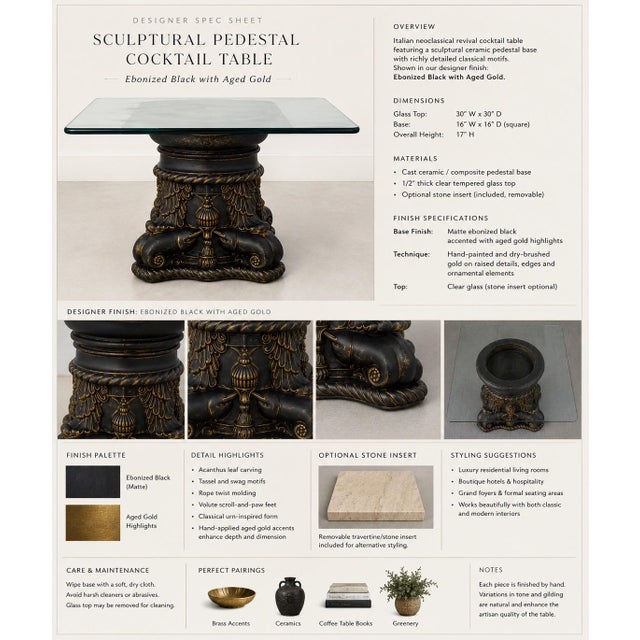 Italian Mid 20th Century Italian Sculptural Ebonized Cocktail Table With Floating Glass Top For Sale - Image 3 of 4