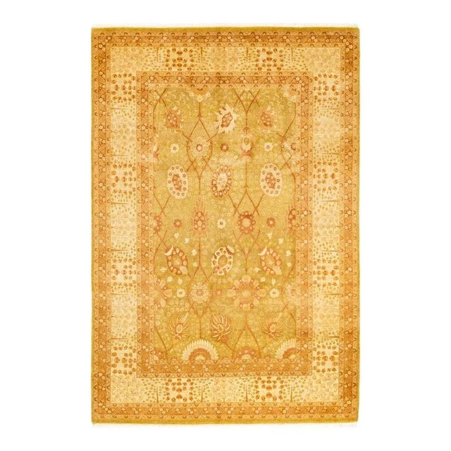 Green Mogul, One-of-a-Kind Hand-Knotted Area Rug in Green, 6' 1" x 9' 4" For Sale - Image 8 of 8