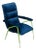 Vintage Lounge Chair in Metal and Blue Velvet, 1960s For Sale