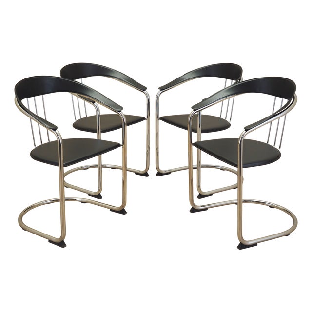 Italian Chairs, 1980s, Set of 4 For Sale