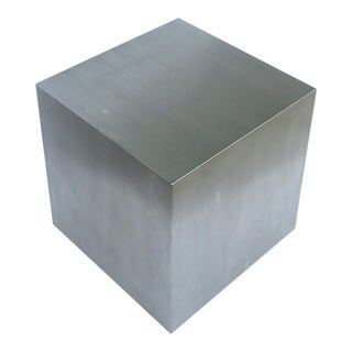 Steel Cube End Table Pedestal Minimalist For Sale