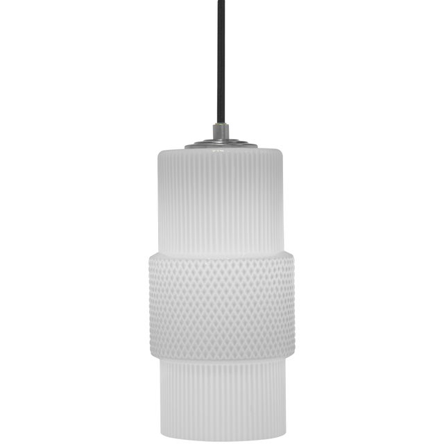 Contemporary Mimo Cylinder Pendant in White With Gun Metal For Sale - Image 3 of 3