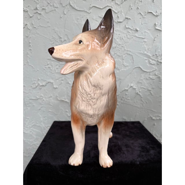 Vintage Melba Ware German Shepherd Porcelain Figurine, England, Hand-Painted For Sale - Image 4 of 8