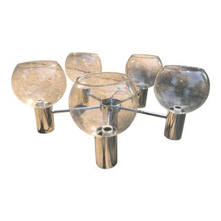 Mid Century Modern Silver Globe Chandelier For Sale