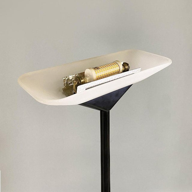 Black Metal and Glass Floor Lamp by Vincenzo Missanelli for Ladue, 1980s For Sale - Image 8 of 17
