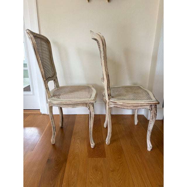 1940s Pair Louis XV Style Caned Back/Seat Accent Chairs For Sale In New York - Image 6 of 12