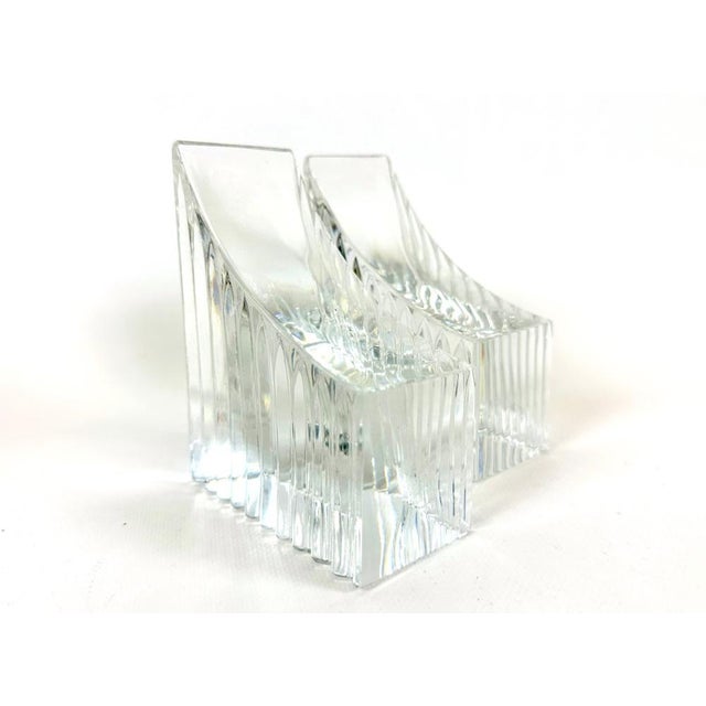 Mid-Century Crystal Glass Bookends, 1970s, Set of 2, in Flawless conditions. Designed 1970 to 1979
