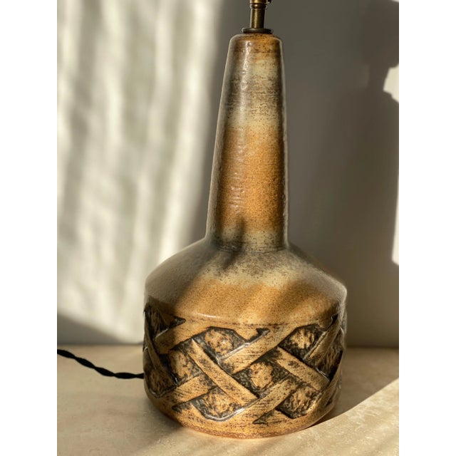 Mid-Century Modern Large Brown Ceramic Table Lamp from Søholm, 1960s For Sale - Image 3 of 7