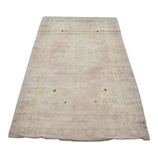 Faded Red and Beige Vintage Carpet For Sale