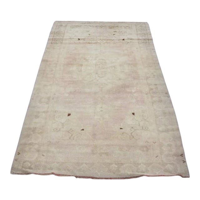 Faded Red and Beige Vintage Carpet For Sale