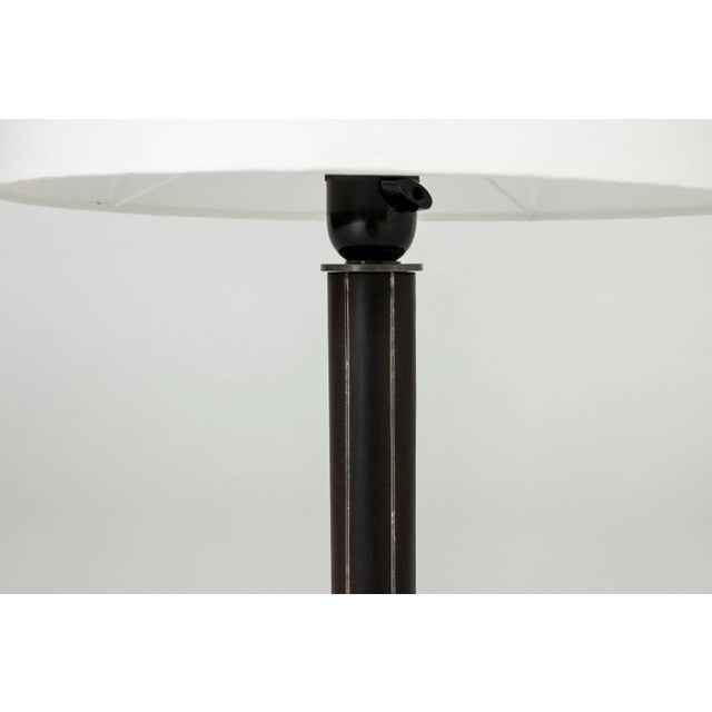 1930s Pewter and Ebony Table Lamp from C. G. Hallberg, 1930s For Sale - Image 5 of 8