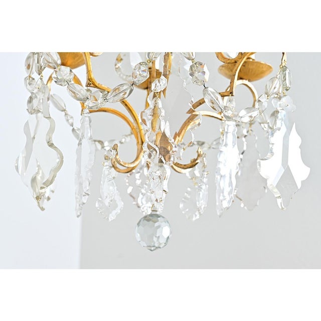 French French Vintage Gilt Bronze Chandelier in the Manner of Baguès For Sale - Image 3 of 15
