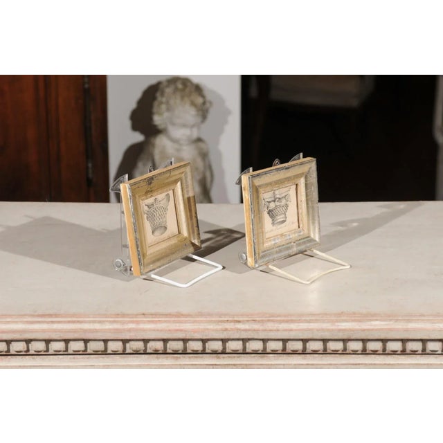 Italian 19th Century Engravings Depicting Capitals in Silver Frames - A Pair For Sale - Image 9 of 12