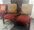 Mid 19th Century Pair of Vintage Baroque Style Carved Wood Armchairs With Floral Upholstery & Rust Seats For Sale - Image 5 of 12