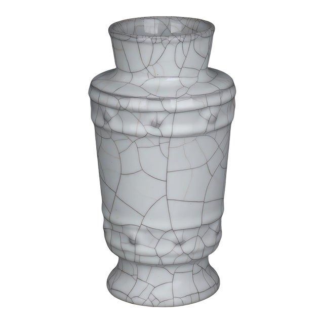 Chinese Ceramic Vase Guan Ware Crackle Glaze Celadon Vase For Sale