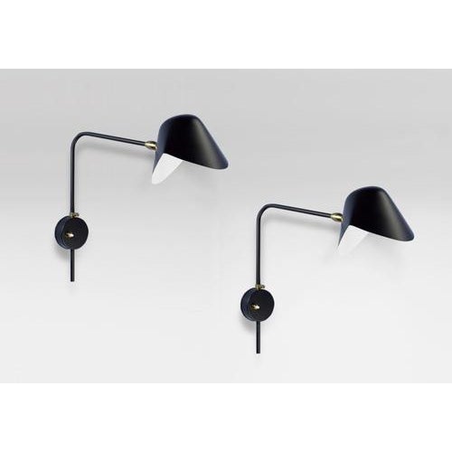 Wall sconce lamp model 'anthony wall lamp whit round fixation box' designed by serge mouille in 1953. Manufactured by...