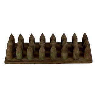 Antique 24 Count Wooden Multi Seed Tray Dibber (Seed Piercer) For Sale