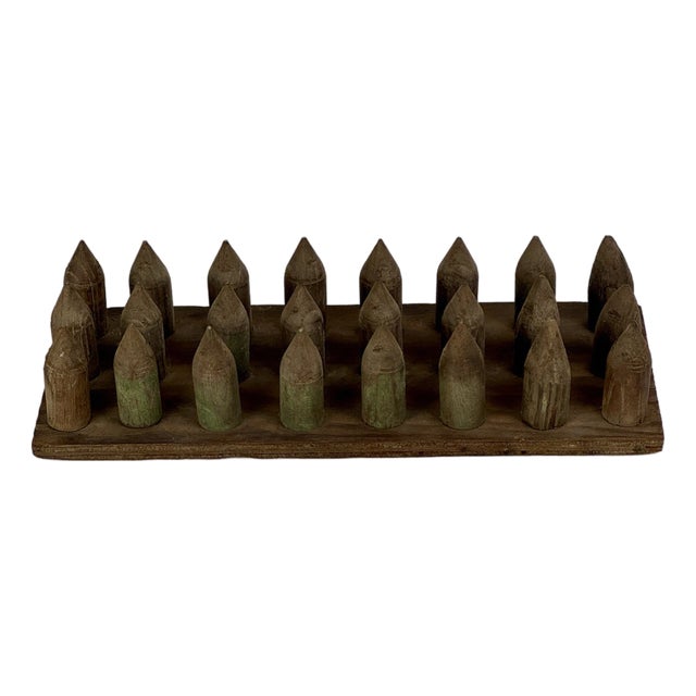 Antique 24 Count Wooden Multi Seed Tray Dibber (Seed Piercer) For Sale