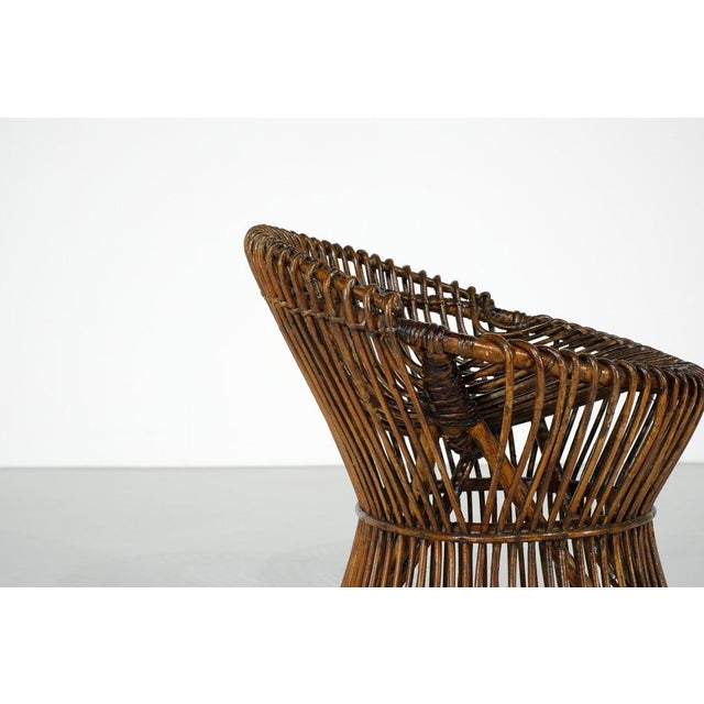 Rattan Stool, Italy, 1960s For Sale - Image 4 of 15