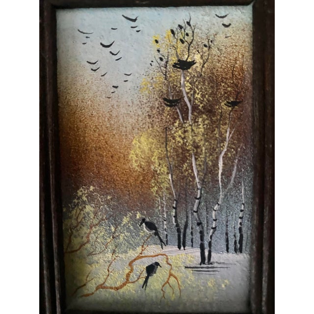 Impressionist Vintage 1995 Eastern European Impressionist Miniature Landscape - Oil on Board 3.5” X 4.75”. For Sale - Image 3 of 13