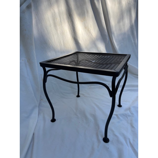 vintage iron footstool/plantstand / side table, mid century modern no maker's mark