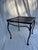 vintage iron footstool/plantstand / side table, mid century modern no maker's mark
