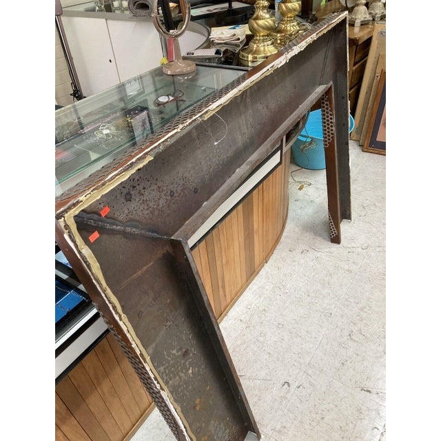 1990s Modern Industrial Copper & Stainless Fireplace Mantel Surround For Sale - Image 5 of 5