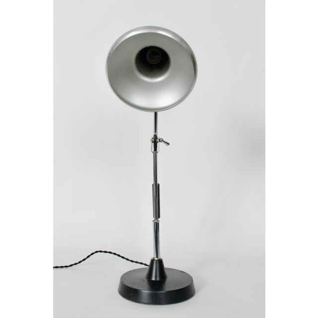 Articulating Chrome & Black Enamel Desk Lamp with Aluminum Shade, Circa 1960's For Sale - Image 9 of 12