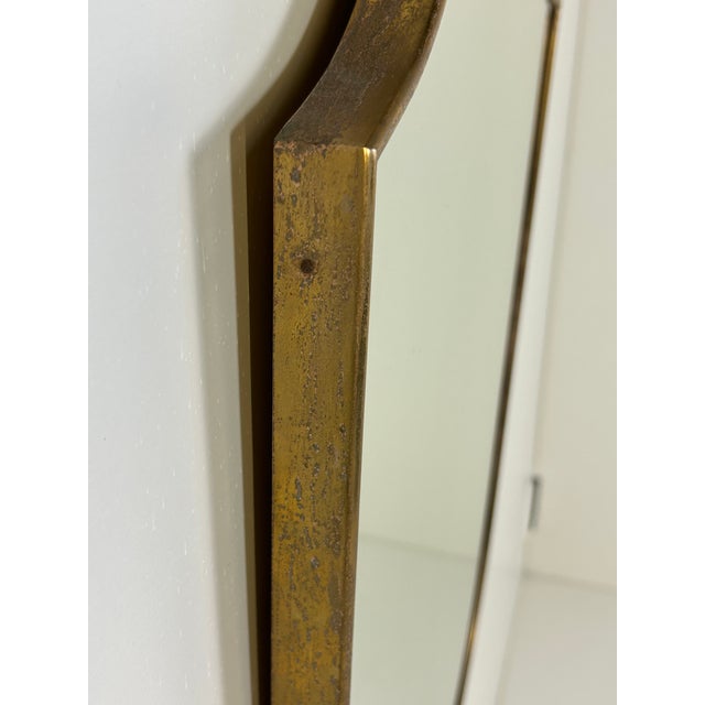 Vintage Mirror with Brass Edge by Gio Ponti, 1950s For Sale - Image 9 of 12