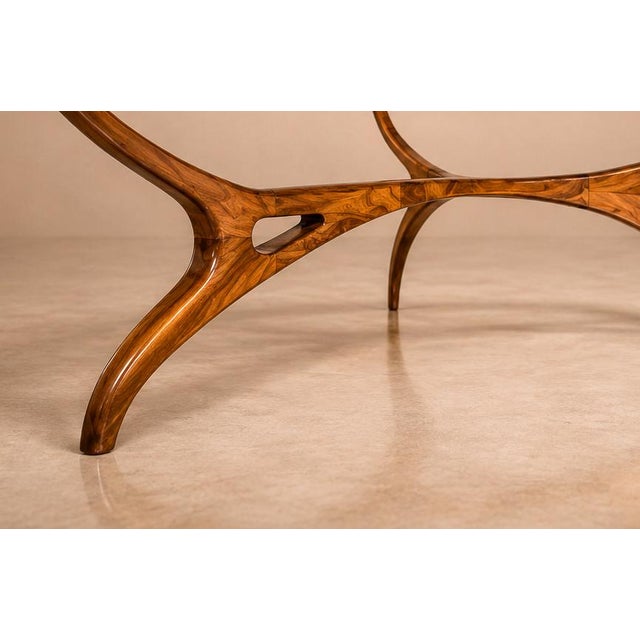 Large “Egg” Coffee Table in Caviúna Wood & Glass by Giuseppe Scapinelli, Brazil, 1950s For Sale - Image 13 of 18