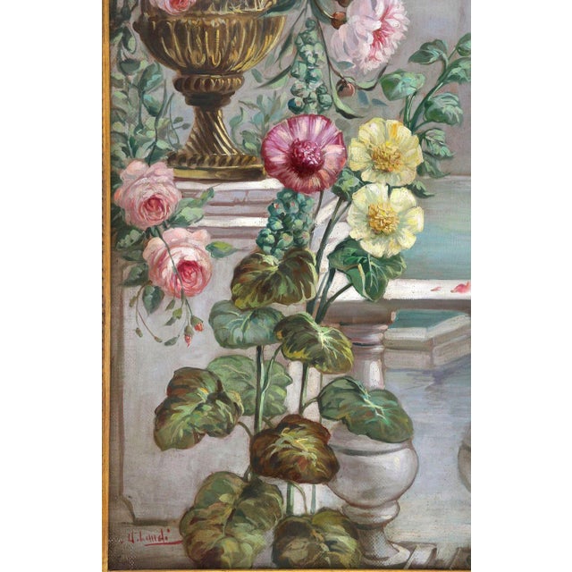 Vittorio Landi, Floral Still Lifes, Oil Paintings, 1990, Framed, Set of 2 For Sale - Image 7 of 18