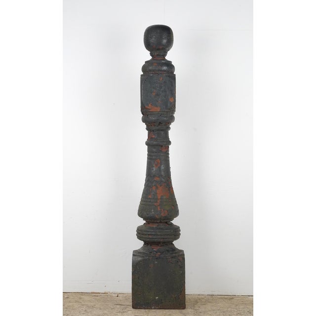 Victorian Pair of Antique Victorian 48 In. Cast Iron Newel Posts For Sale - Image 3 of 13