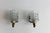 Wall Sconces in Textured Glass with Wood and Gilt Metal, 1970, Set of 2 For Sale - Image 3 of 10