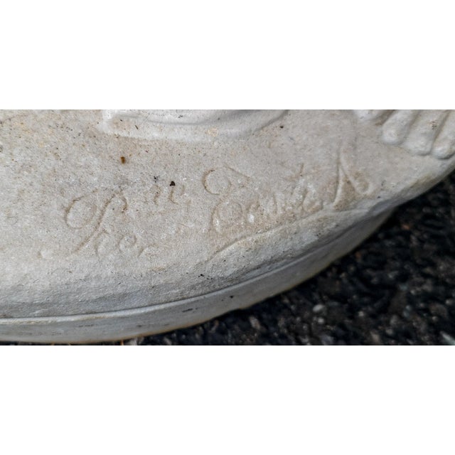 White 19th Century Italian Carved White Marble Garden Planter With Cherubs For Sale - Image 8 of 12