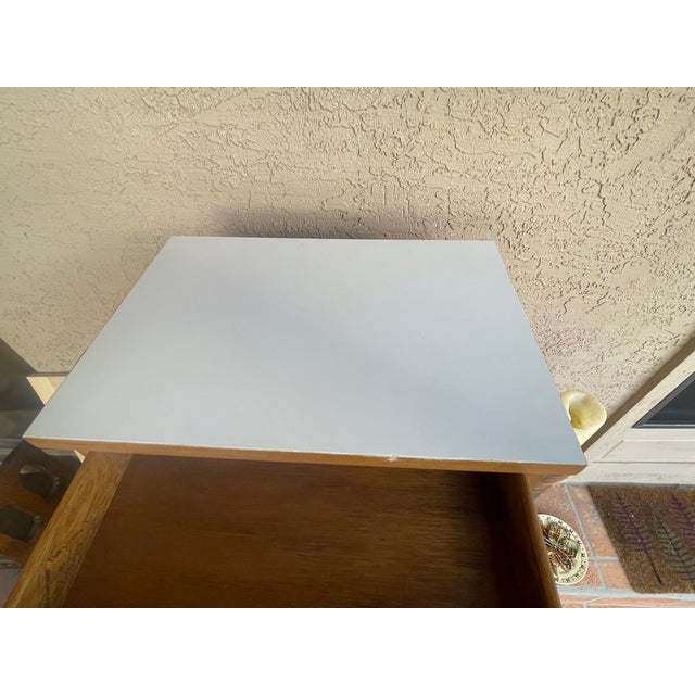 Tan Mid Century Pine Laminite Night Stand by Stanley Furniture For Sale - Image 8 of 8