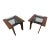 Mid-Century Modern Lane Smoked Glass Walnut Side Tables - Set of 2 For Sale