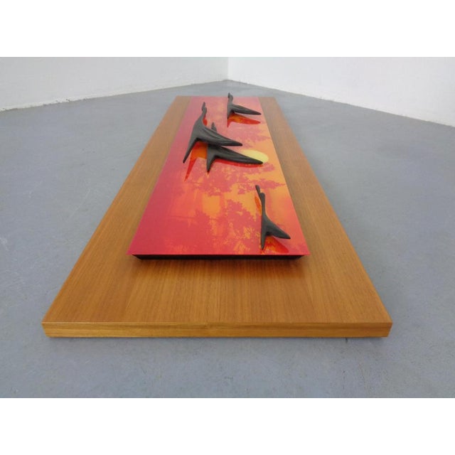 Large Mural with Flying Cranes at Sunset, Germany, 1970s For Sale - Image 12 of 18