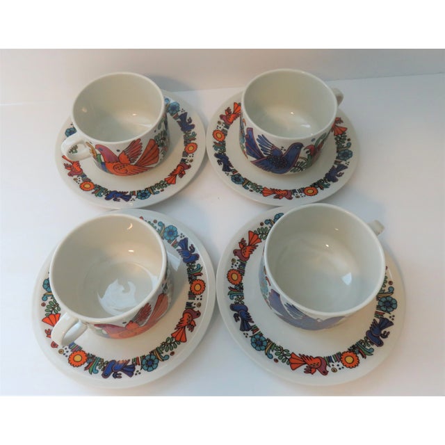 Mexican Vintage 1970s Villeroy & Boch Acapulco Cups & Saucers Set- 8 Pieces For Sale - Image 3 of 11