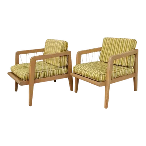 Vintage 1940s Edward Wormley for Drexel "Precedent" Lounge Chairs - a Set of 2