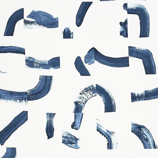 Schumacher Schumacher X Caroline Z Hurley Sepiessa Fabric in Navy For Sale - Image 4 of 4