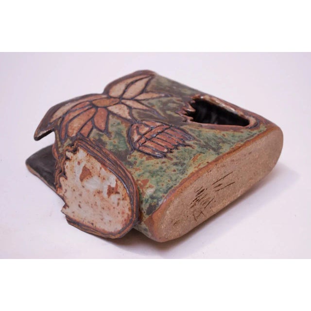 1974 Studio Stoneware Floral Vase by Pollack For Sale - Image 4 of 13