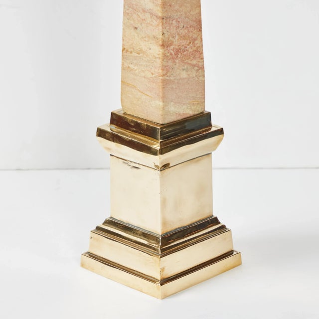 19th Century Marble Obelisk with Brass Mount For Sale - Image 4 of 7