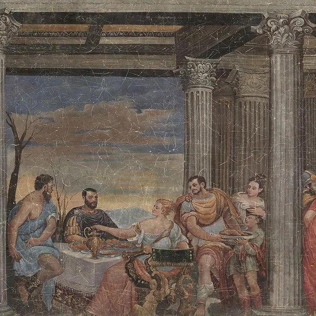 Antique Style Panoramic Wall Mural on Canvas Grand Baroque, 1800s For Sale - Image 5 of 7