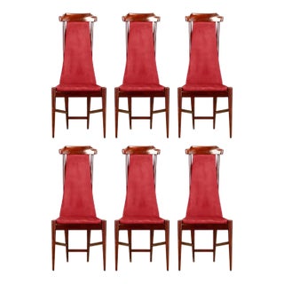 Sergio Rodrigues Set of 6 Brazilian Modern Dining Chairs in Rosewood, 1950s For Sale