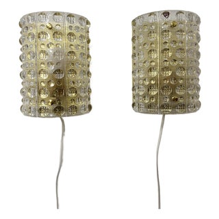 Glass Sconces by Carl Fagerlund for Orrefors, 1970s, Set of 2 For Sale