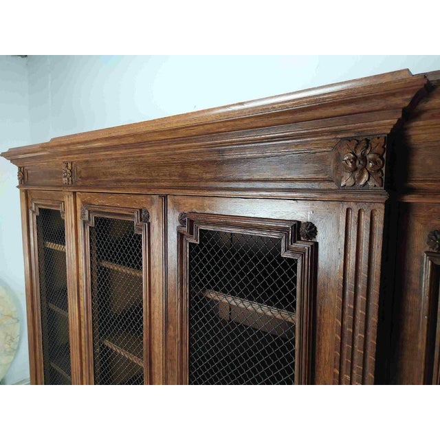 Louis XVI Bookcase in Oak, 1890s For Sale - Image 9 of 18