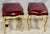 Vintage French Louis XV Ottoman or Stool Ox Blood Red Italian Leather - A Pair. The seats are trimmed with solid Brass...