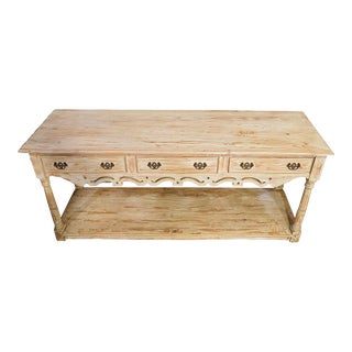 Vintage English Pne Sideboard / Server With Lower Potboard For Sale